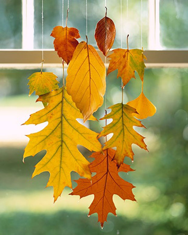 Herbstblätter aus Papier ausschneiden Bastelidee